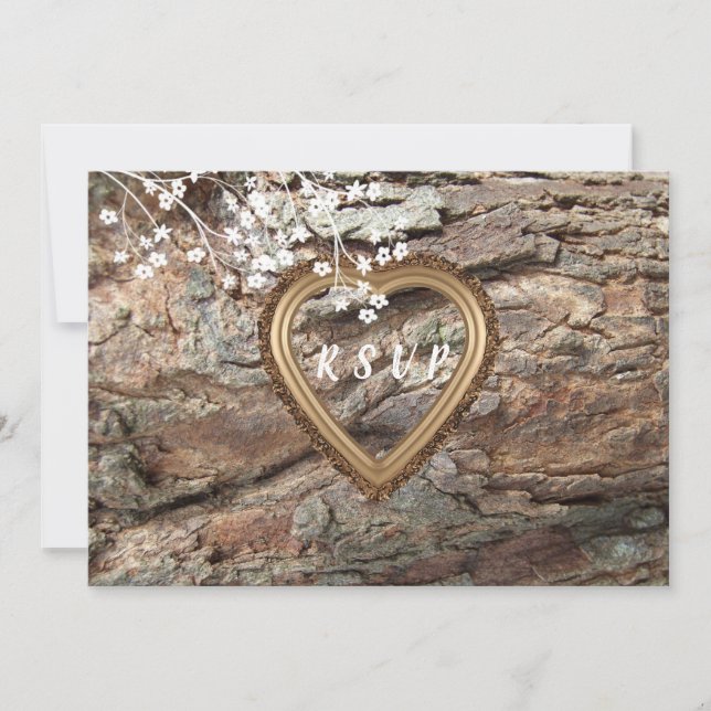 Trä, Landsbygd Rustik, Anpassad RSVP, Svar Inbjudningar (Framsida)