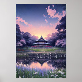 Trä Mansion Amidst Nature's Embrace Poster