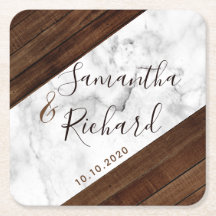 Trä och Marble Bröllop
