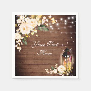 Trä och Ro Greenery Rustic Bröllop Papper Pappersservett