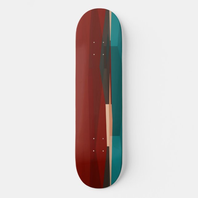 Trä och turkos mini skateboard bräda 18,5 cm (Framsida)