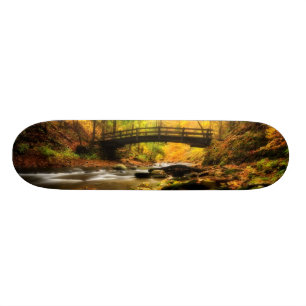 Trä överbrygga och bäck i nedgång mini skateboard bräda 18,5 cm