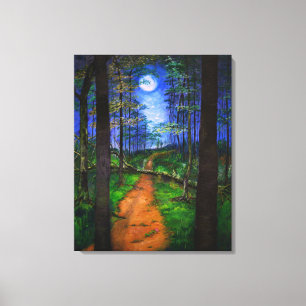 Trä Painting - Moonlit Abandon Canvastryck