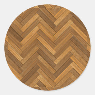 Trä Parquet Golv Design Runt Klistermärke