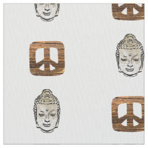 Trä Peace & Sephia Buddha Print Fabric