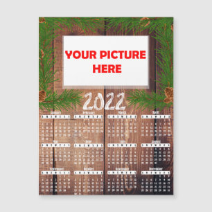 Trä Photo 2022 Anpassa kalender för träskets magne