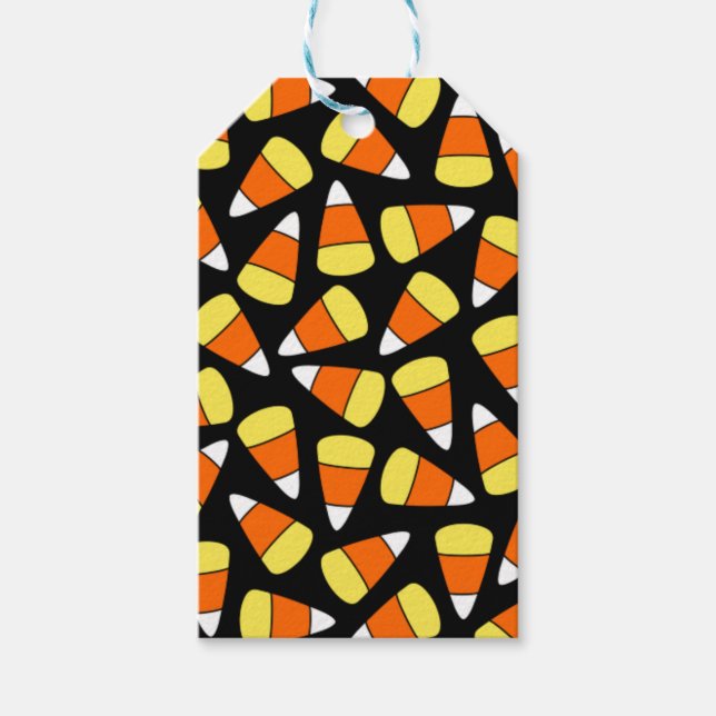 Trä-presentkort med Candy Corns-tema Presentetikett (Framsidan)
