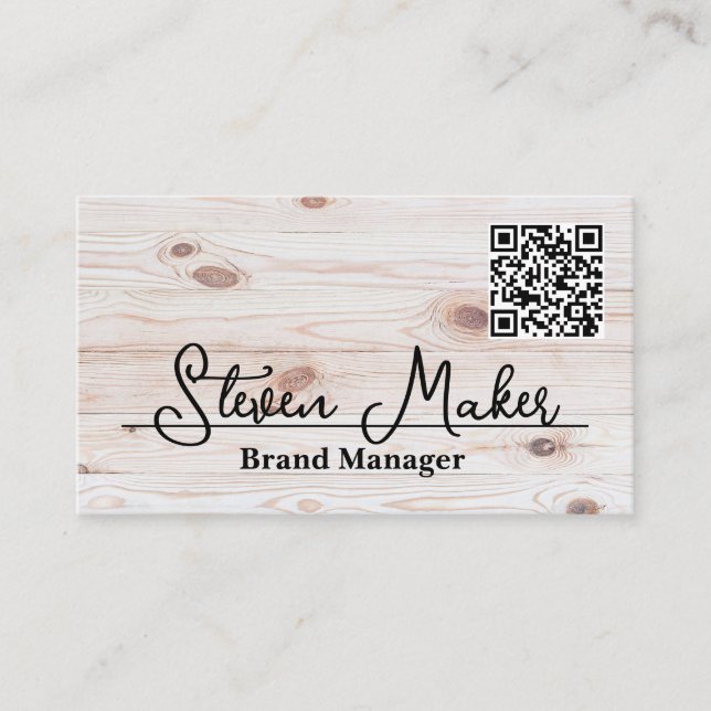 Trä | QR-Affärskort Visitkort (Framsida)