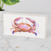 Trä Red Crab-tecken