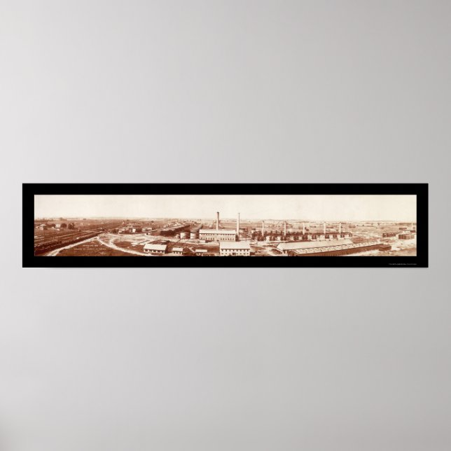 Trä River Refinery Photo 1908 Poster (Framsidan)