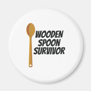 Trä Spoon Survivor Funny Nostalgia Magnet
