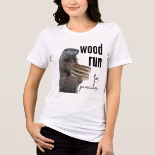 Trä Springa för Pancakes (med Woodchuck) T Shirt