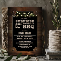 Trä Surprise 60:e födelsedag BBQ