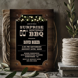 Trä Surprise 60:e födelsedag BBQ Inbjudningar