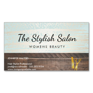 Trä Trim Guld Brushed Beauty Salon Magnetiska Visitkort