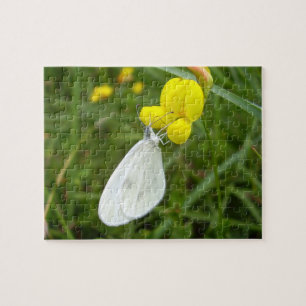 Trä White Butterfly Photo Puzzle med Gift Box Pussel