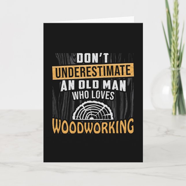 Trä Woodworking Wood Woodworkers Carpenter Gift Id Kort (Framsida)