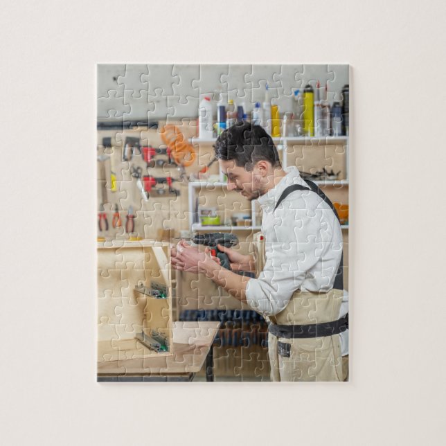 Trä-working Jigszawa Puzzle I FurnMöbeltillverknin Pussel (Vertikal)