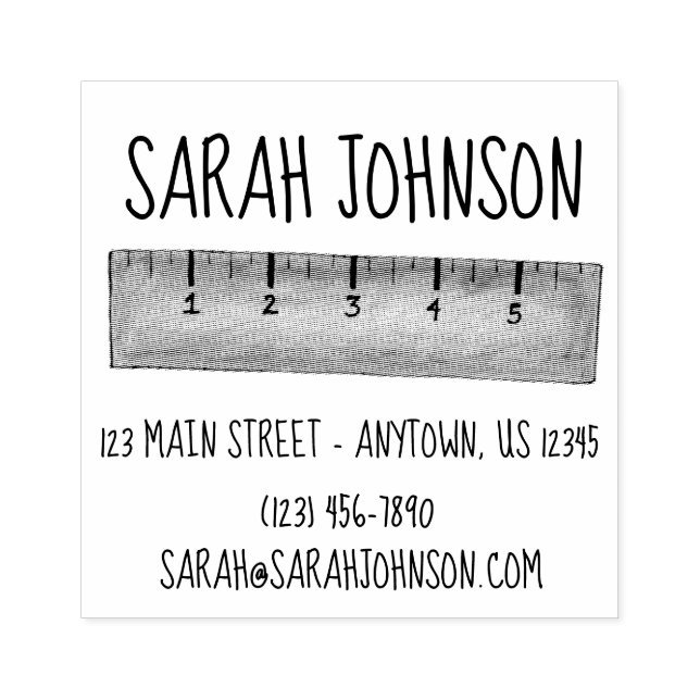 Trä Yardstick Measuring Stick School Teacher Stämpel (Tryck)