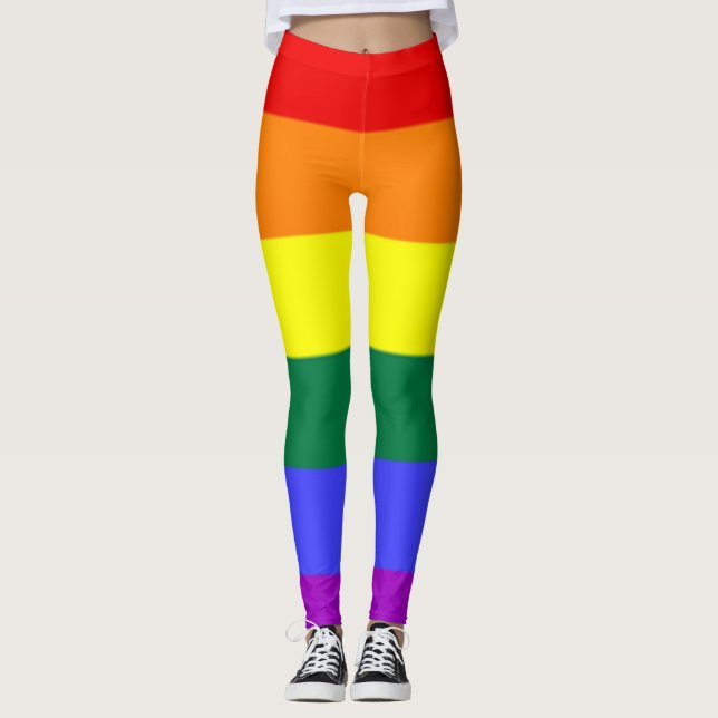 Traa-Solbränna regnbågedamasker Leggings (Framsida)