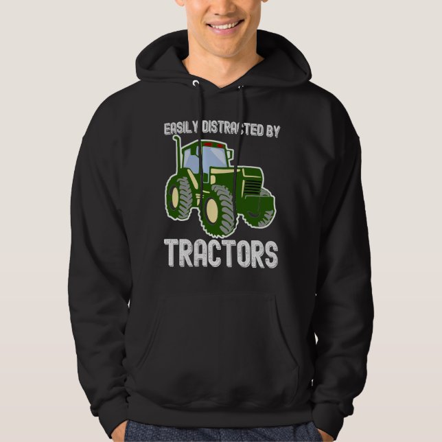 Traactor Agricultural Maskin Farmer Hoodie (Framsida)