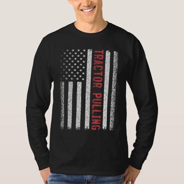 Traactor Pulling American Flagga 4:e juli Coola No T Shirt (Framsida)
