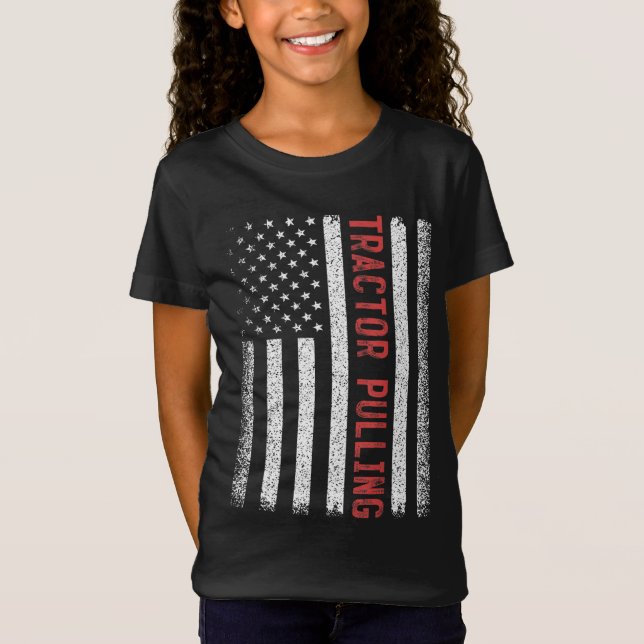 Traactor Pulling American Flagga 4:e juli Coola No T Shirt (Framsida)