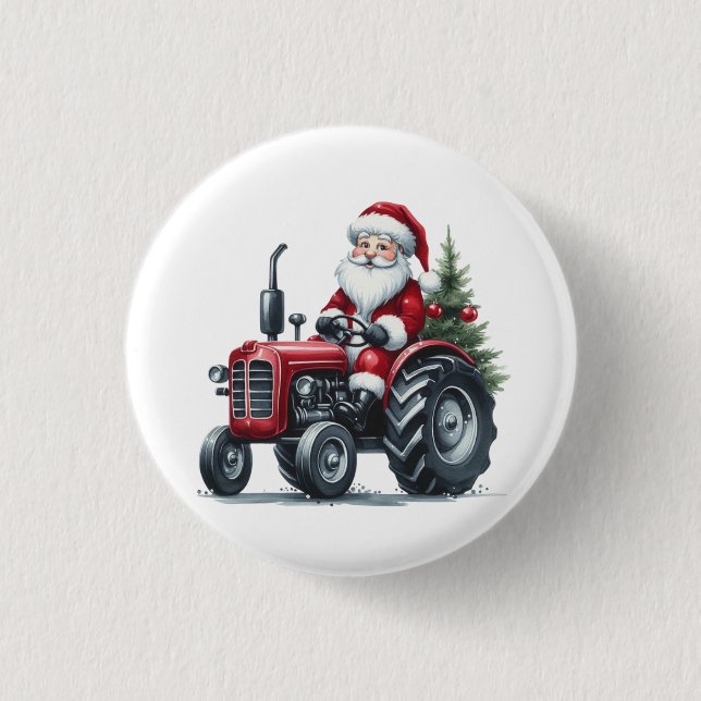 Traactor Santa Button Knapp (Framsida)