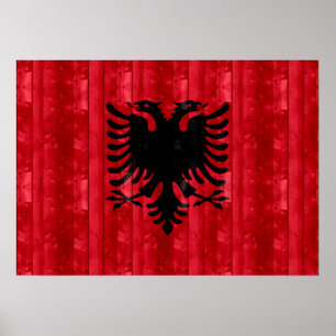 Träalbansk flagga poster