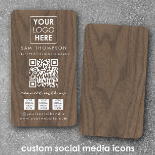 Träanslutning med US Social Media QR-kodsLogotyp Visitkort