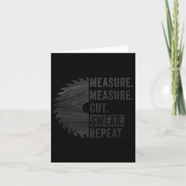 Träarbetande Pappa Mät Skär Svär Hantverkare Fäder Kort (Framsida)