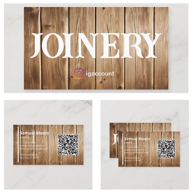 Träarbetare Fogmallar Visitkort (Woodworkers Joinery Templates Business Card
)