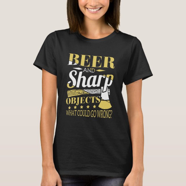 Träarbetarna Pub Crawl, öl och Vassa föremål T Shirt (Framsida)