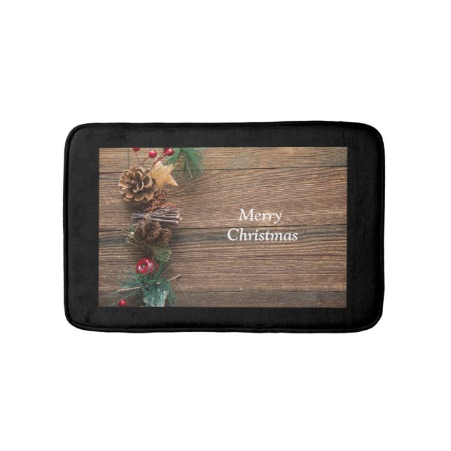 träbakgrund med gräs-konger badrumsmatta (Framsidan)