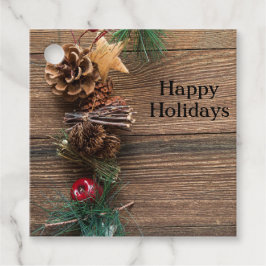 träbakgrund med gräs-konger gåvor etiketter