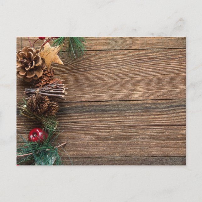 träbakgrund med gräs-konger helg vykort (Framsida)