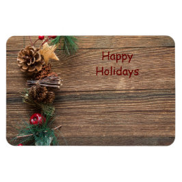 träbakgrund med gräs-konger magnet