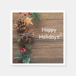 träbakgrund med gräs-konger pappersservett