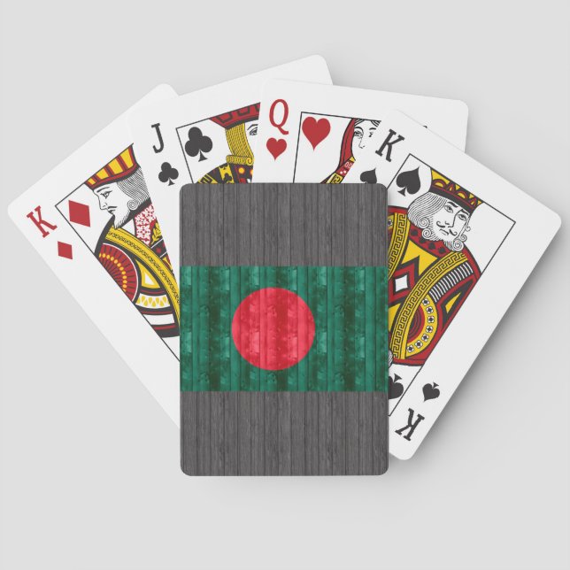 Träbangladeshisk flagga casinokort (Baksidan)