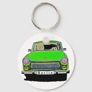 Trabant bil i grönt, Berlin Nyckelring