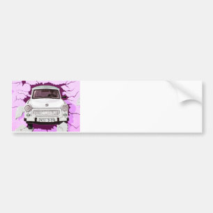 Trabant bil och rosa/lila Berlin vägg Bildekal
