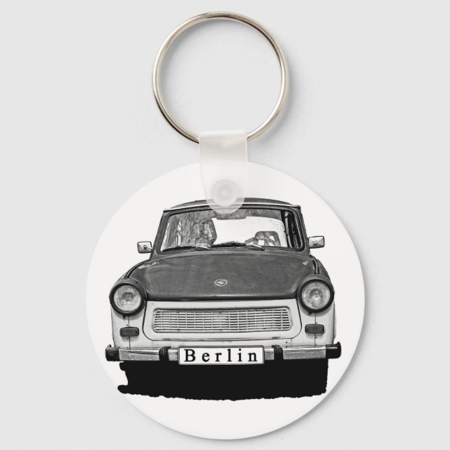 Trabant Car Front, Black and White, Berlin Nyckelring (Framsida)
