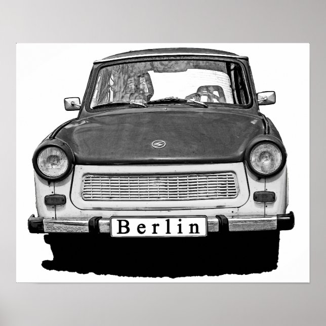 Trabant Car Front, Black and White,  Berlin Poster (Framsidan)
