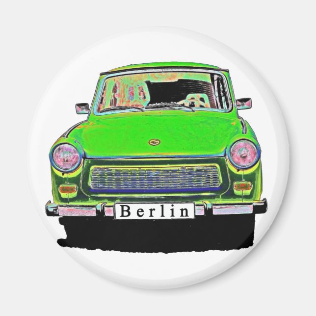 Trabant Car i Grönt, Berlin Magnet (Framsidan)