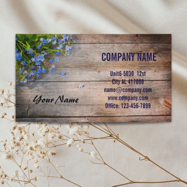 Träbarrträ FLOMT-florist Visitkort (Barn wood Flower botanical nature florist Business Card)