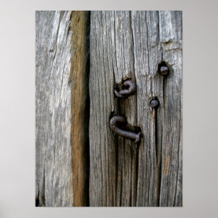 Träbarrträ med krokokt Nagel Poster