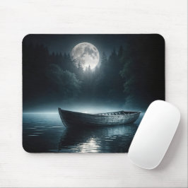 Träbåt på Moonlit Sjö Musmatta