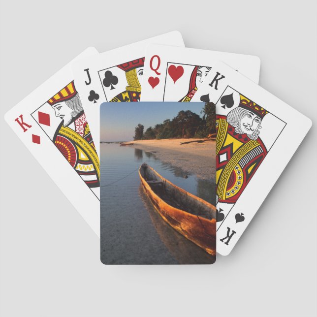 Träbåtar i Tondooni Beach Spel Kort (Baksidan)