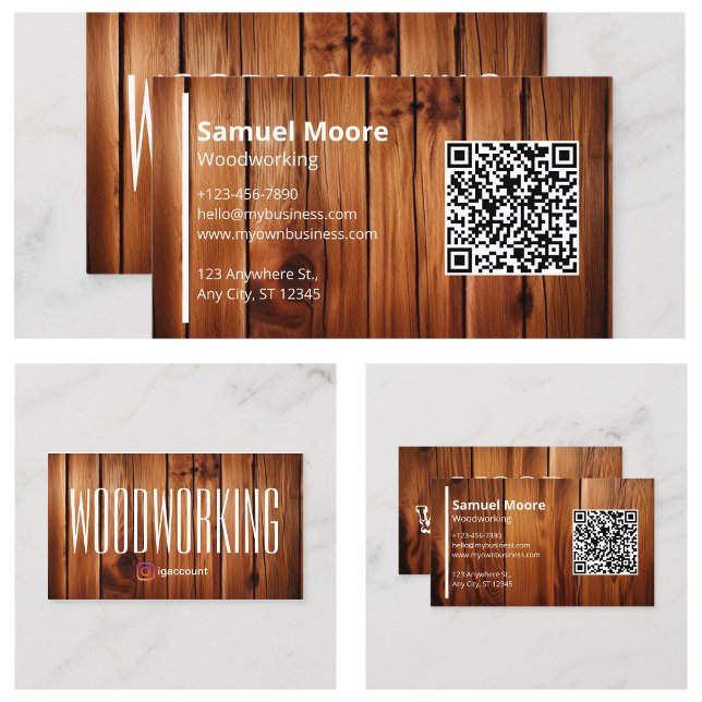 Träbearbetning Snickeritjänster Sågverk Hantverkar Visitkort (Woodworking Carpentry Services Sawmill Handymen Business Card
)