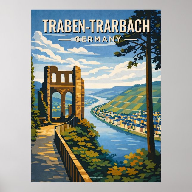 Traben-Trarbach Vintage Travel  Poster (Framsidan)